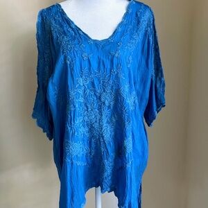 Johnny Was Kelly Cold-Shoulder Georgette Blouse